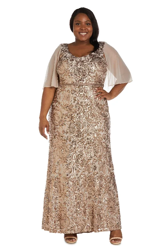 TightsportsbraR&M Richards 9209W Long Pus Size Formal Dress Sale