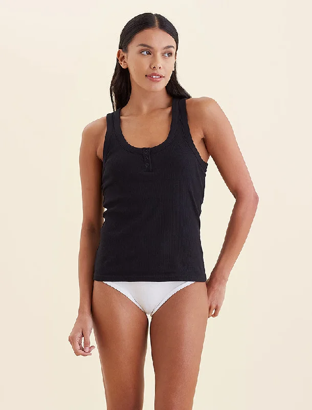 Gym singletMilla Rib Shelf Bra Henley Tank