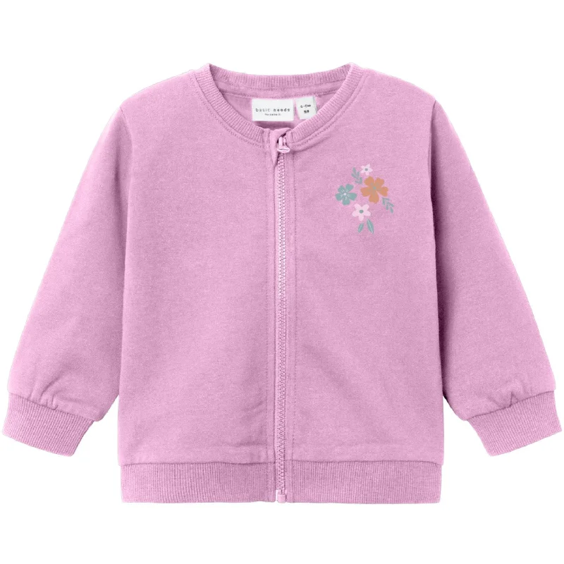 Embroidered cardiganName It Pastel Lavender Vrillie Sweat Cardigan