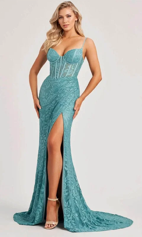 TightfitColette By Daphne CL8405 - Spaghetti Strap Lace Gown