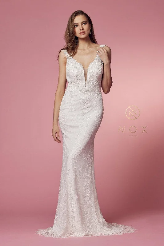 TighthugSleeveless Formal Long Wedding Gown