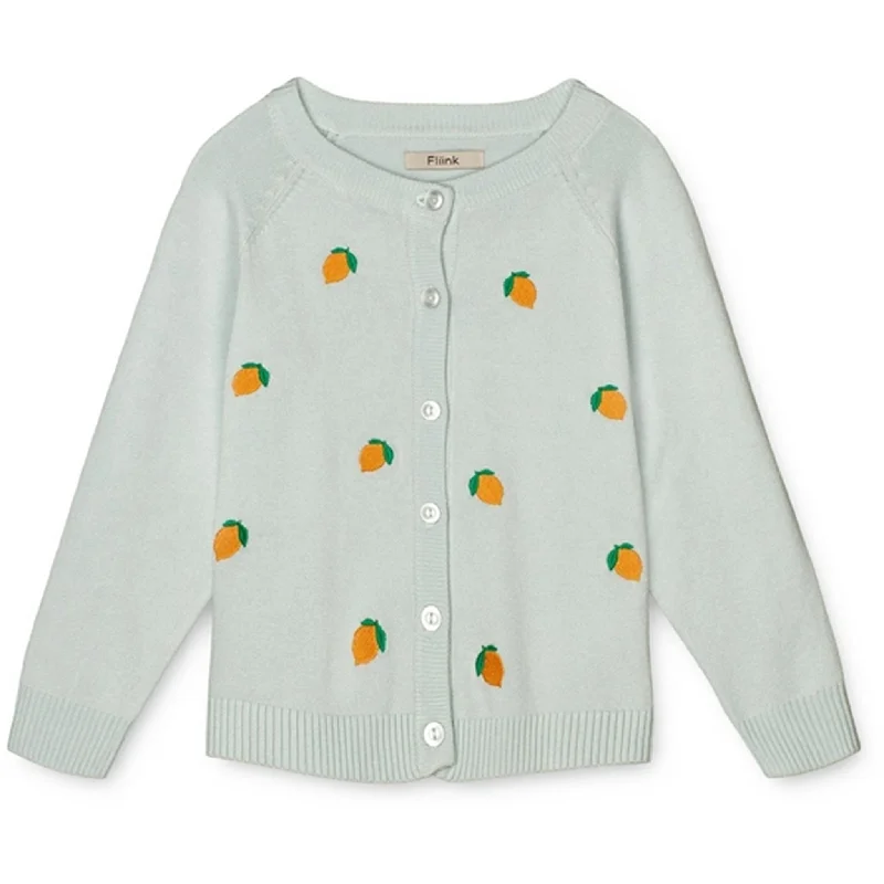 Budget cardiganFliink Ballad Blue/Sunflower Lemons Favo Embr. Knitted Cardigan