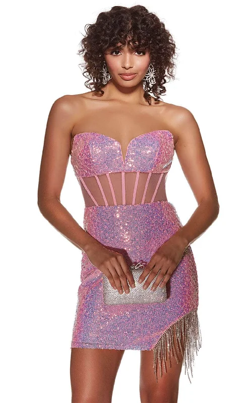 TightnessAlyce Paris 4811 - Sequin Strapless Cocktail Dress