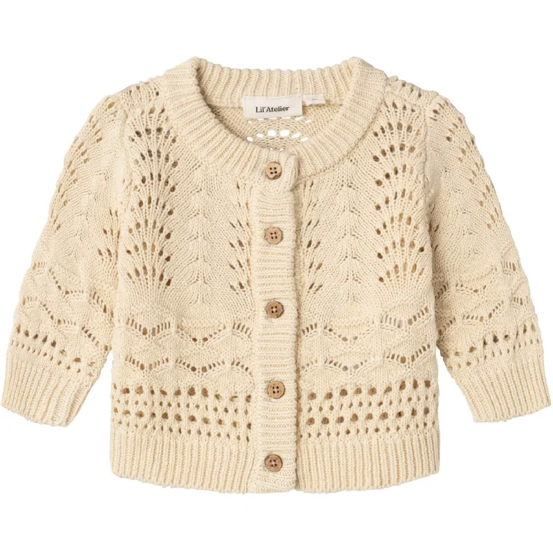 Lil'Atelier Bleached Sand Lale Knit Cardigan