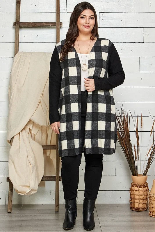 Maternity cardiganIvory/Black Checkered Cardigan