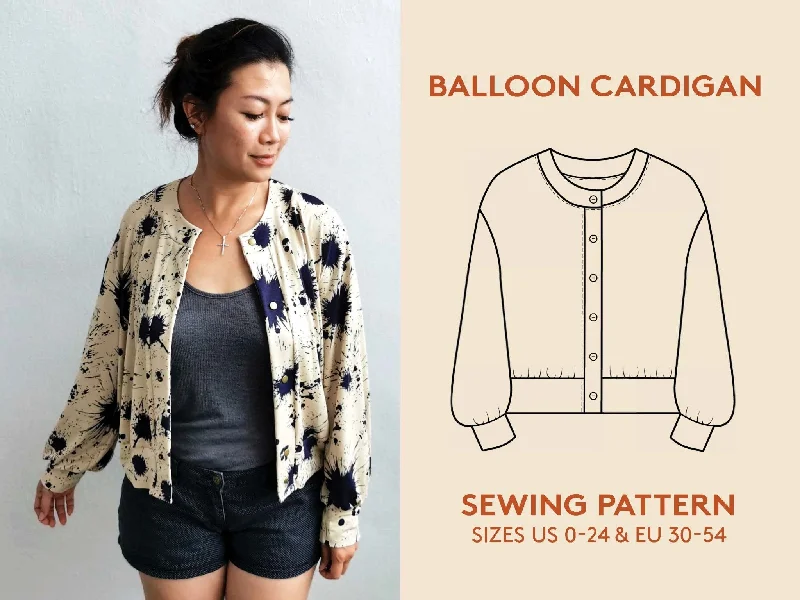 Evening cardiganBalloon Cardigan Womens Paper Pattern - Wardrobe by Me