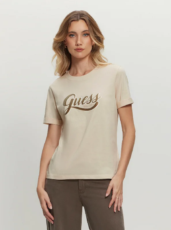 Training teeEco Beige Glittery Logo T-Shirt