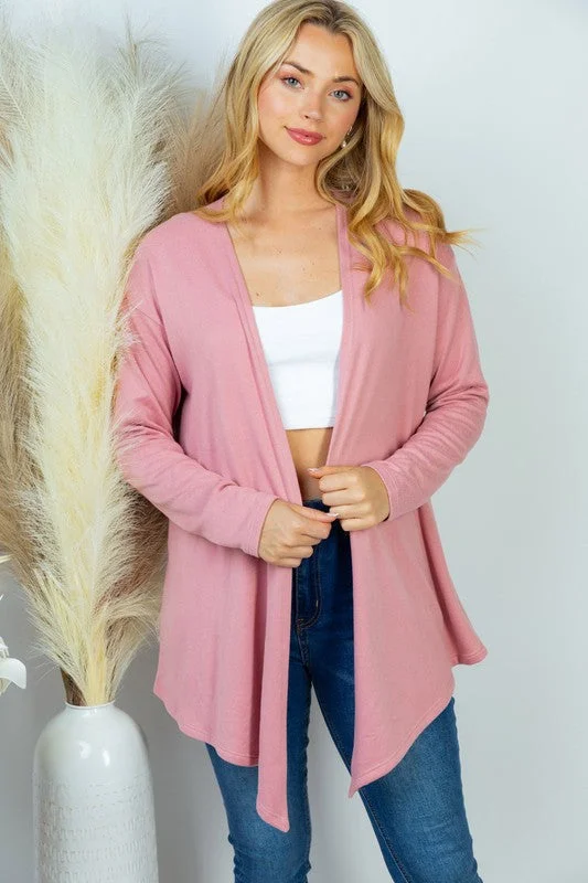 Mauve Open Cardigan