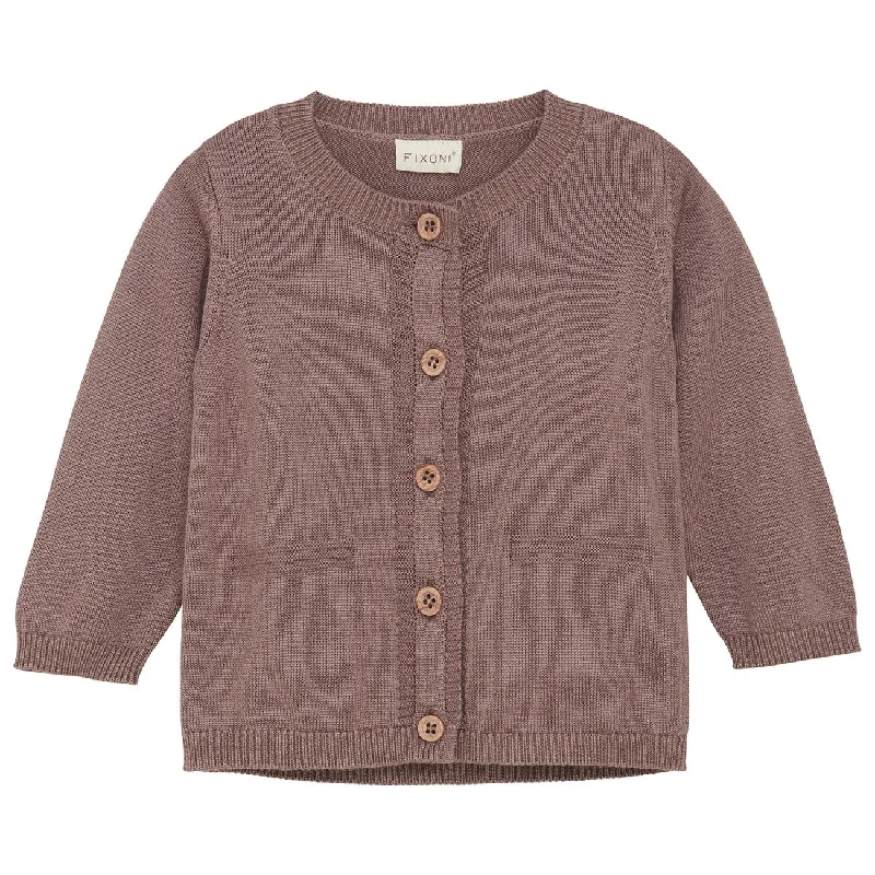 FIXONI Deep Taupe Cardigan Knit