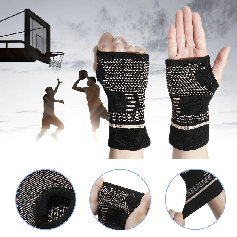 Training hoodieKALOAD 1PC Copper Infused Wrist Sleeve Palm Hand Support Outdoor Sports Bracer Support Fitness Protective Gear