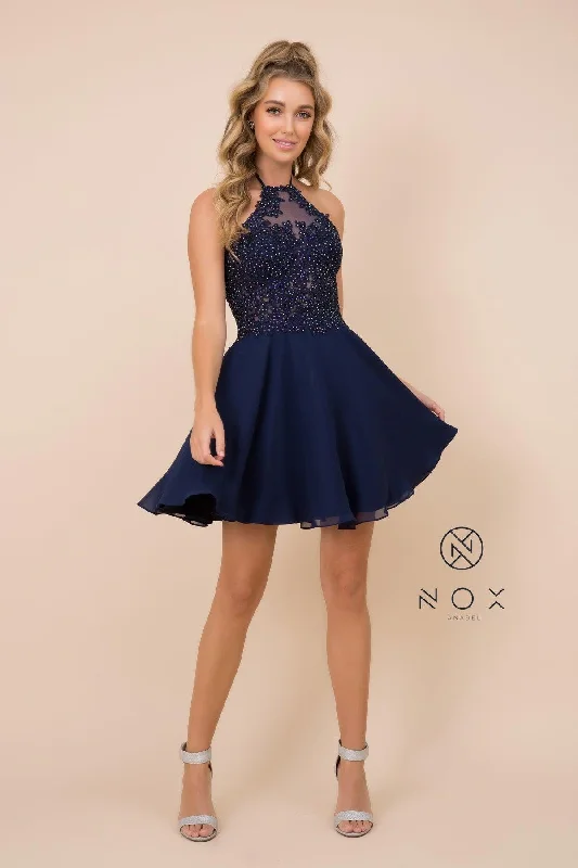 TighttailorShort Halter Neck Homecoming Prom Dress