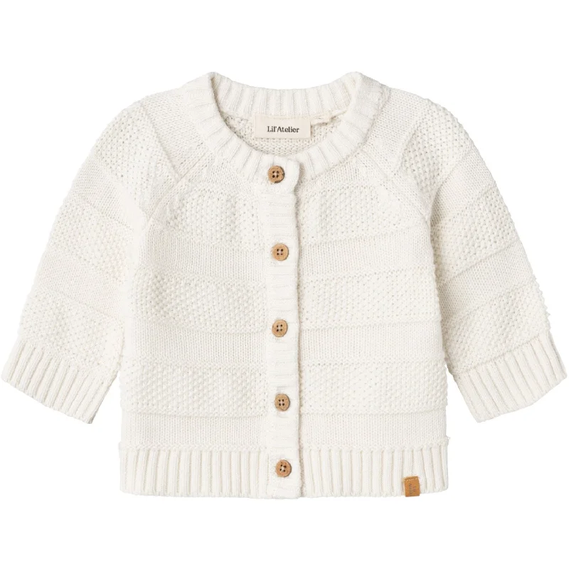 Bold cardiganLil'Atelier Coconut Milk Larson Knit Cardigan