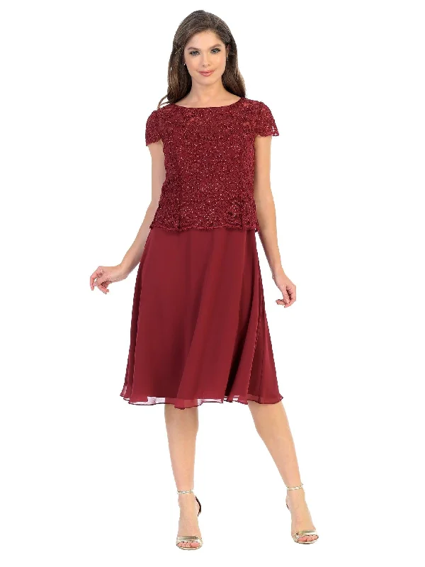 TightwadShort Sleeve Mother of the Bride Cocktail Dress