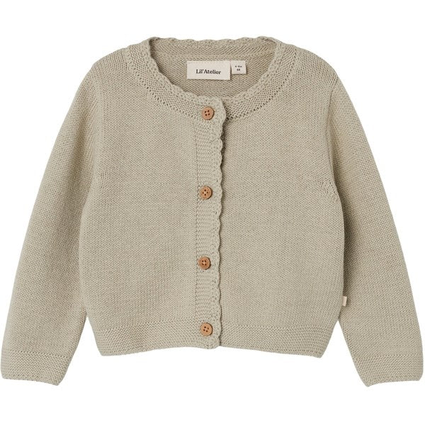 Lil'Atelier Moss Gray Fie Knit Cardigan