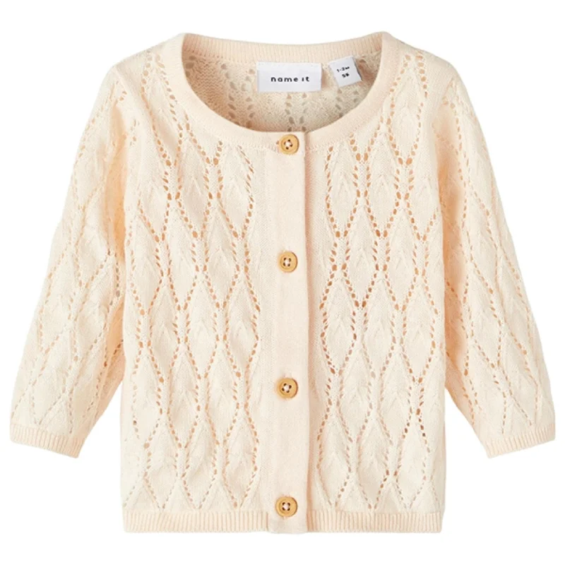 Lace cardiganName it Créme De Pêche Falille Knit Cardigan