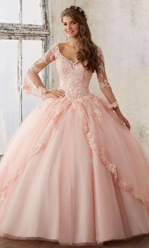 TightbeatVizcaya by Mori Lee 60015 - Sheer Bell Sleeve Princess Ballgown