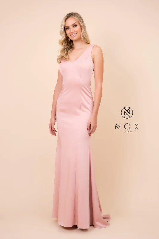 TightdesignLong Formal V Neck Bridesmaid Dress Sale