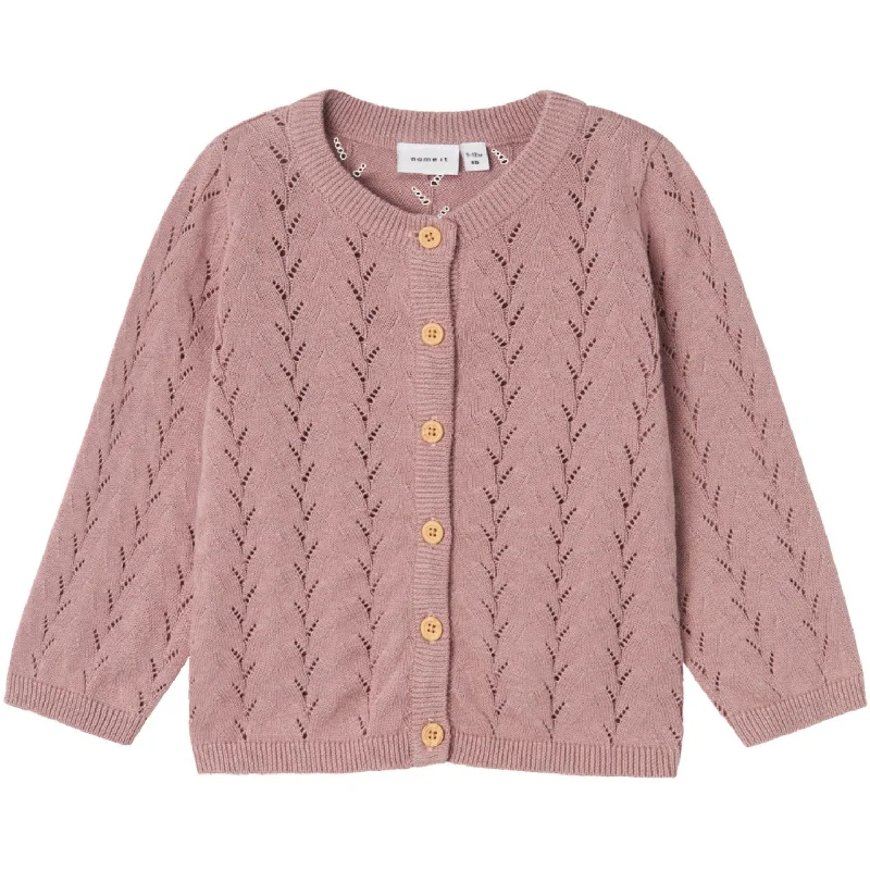 Silk cardiganName It Deauville Mauve Banni Knit Cardigan Noos