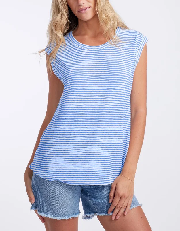 Breathable teeSorbet Stripe Cali Tank - Gelati Denim