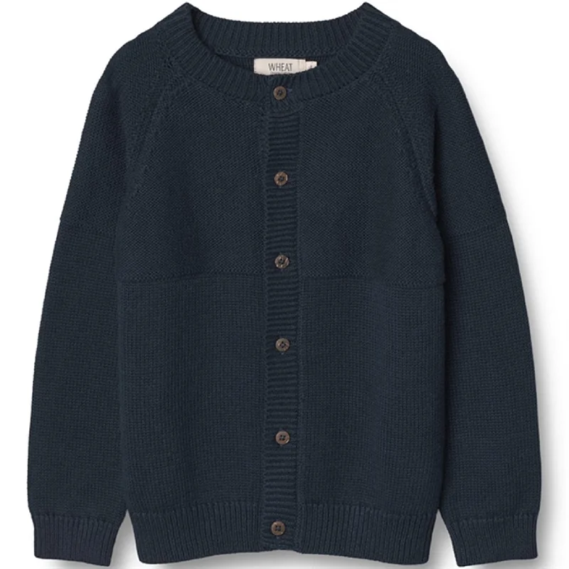 Luxury cardiganWheat Navy Eddy Knit Cardigan