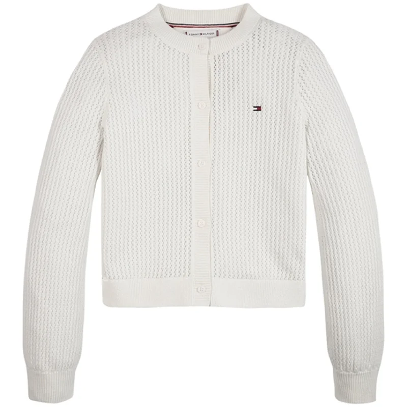 Minimalist cardiganTommy Hilfiger Crochet Cardigan Ancient White