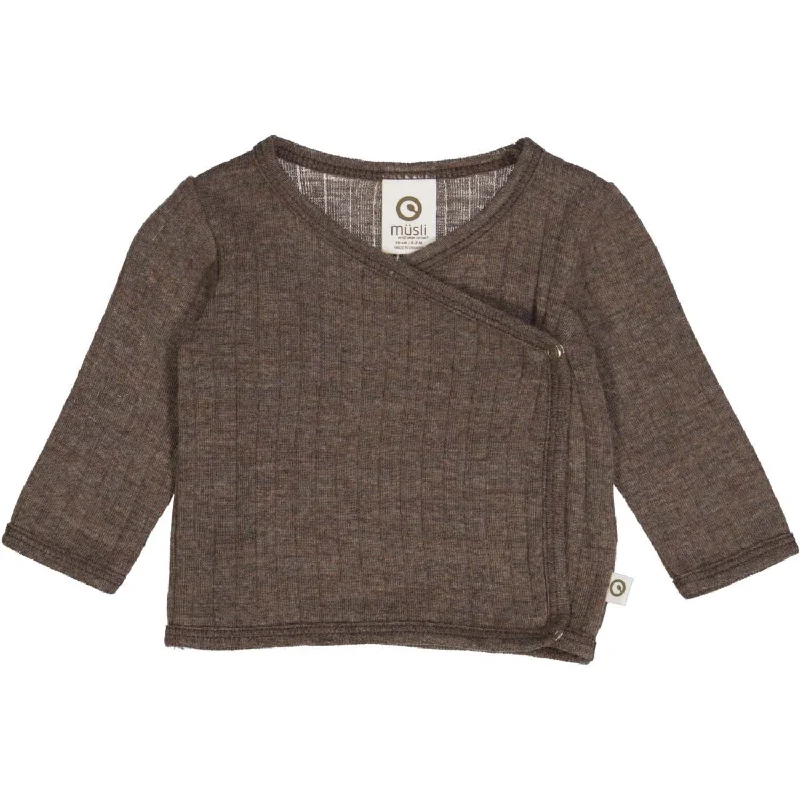 Travel cardiganMüsli Walnut Melange Woolly Rib Cardigan