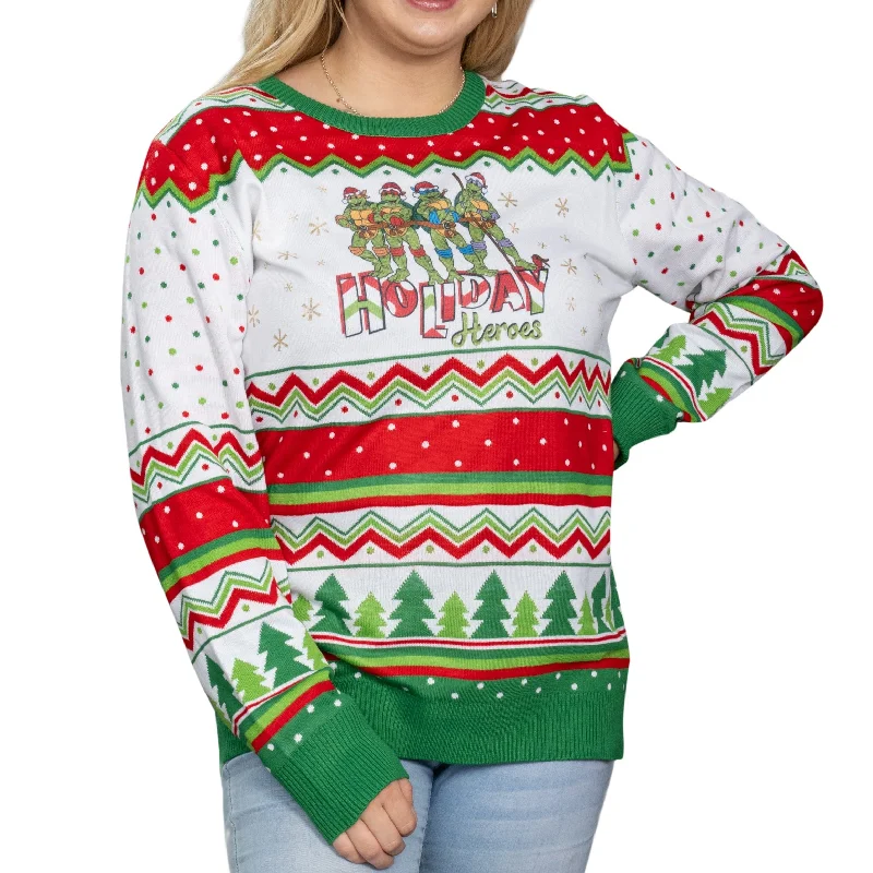 Polyester Knit TopsTMNT "Holiday Heroes" Ugly Christmas Sweater