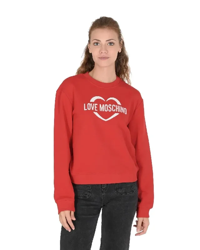 Hooded Knit TopsLove Moschino Cotton Sweatshirt with Inlay Detail - 40 EU