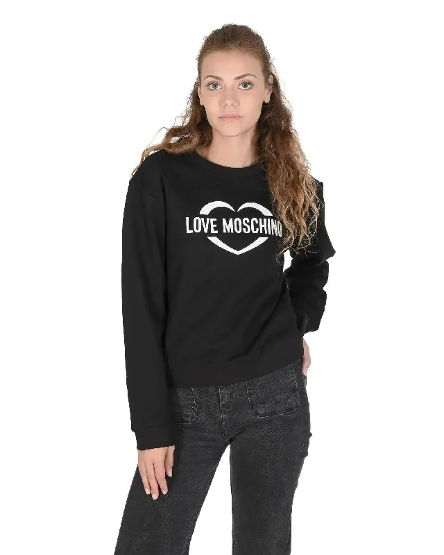 Cable Knit TopsLove Moschino Cotton Sweatshirt with Inlay - 40 EU