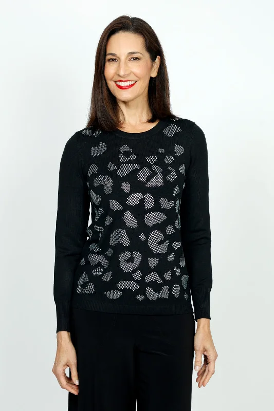 Limited Edition Knit TopsMetric Sequin Shapes Sweater