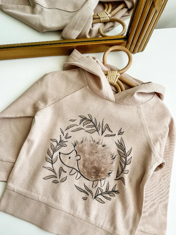 Angora Knit TopsOrganic Printed Raglan Hoodie, Prickles