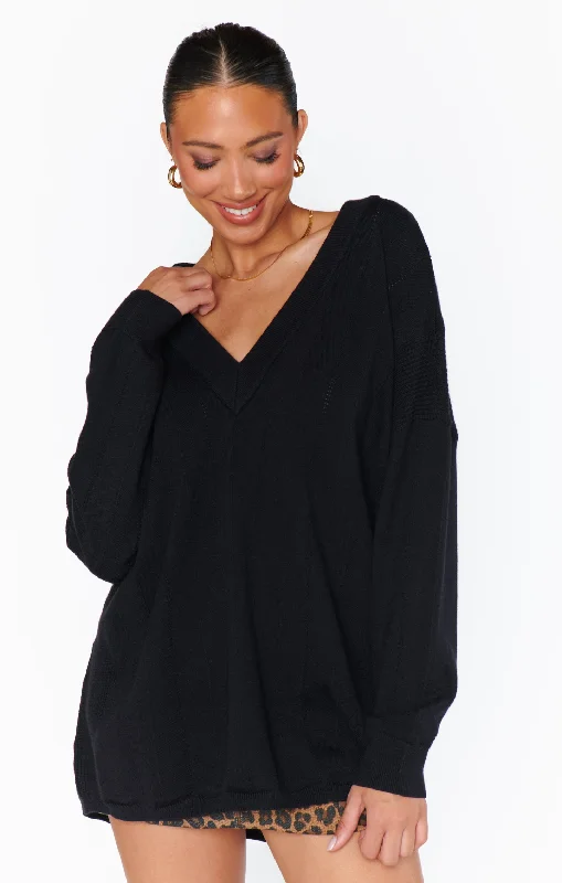 Leather-Paneled Knit TopsOzzy Oversized Sweater