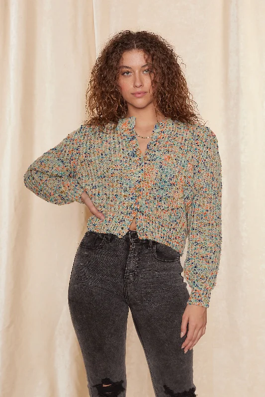 Off-Shoulder Knit TopsPaint Splat Cardigan