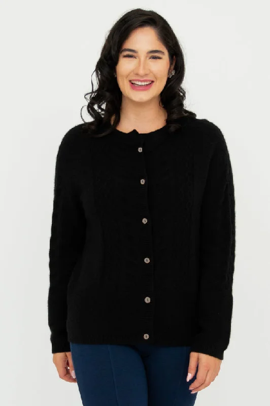 Silk Knit TopsPersimmon Sweater, Black, Cashmere