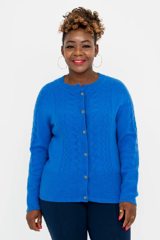 Embroidered Knit TopsPersimmon Sweater, Blue,  Cashmere