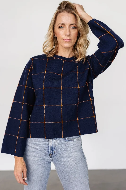 Hunting Knit TopsRemington Sweater | Navy + Orange