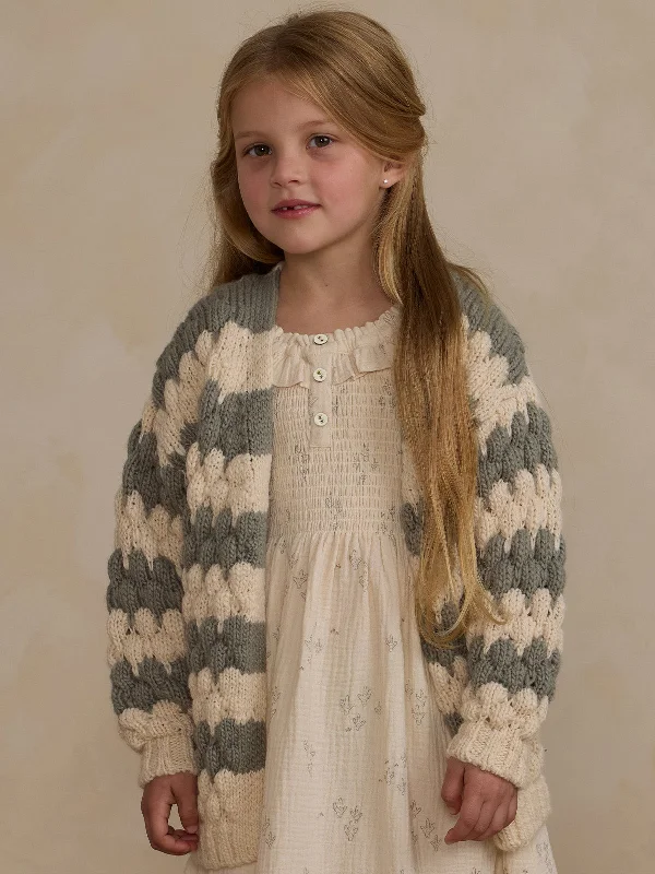 French Terry Knit TopsRylee & Cru Bubble Knit Cardigan, Laurel Stripe