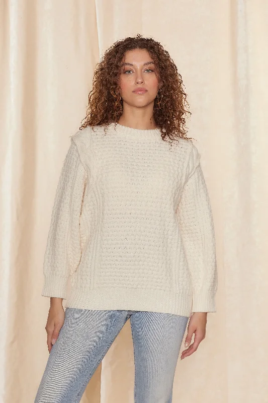 Ribbed Cuff Knit TopsSnowflake Sweater