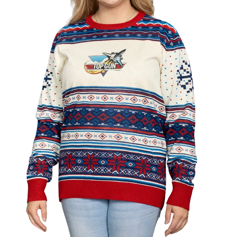 Fishing Knit TopsTop Gun Fighter Jet Christmas Sweater