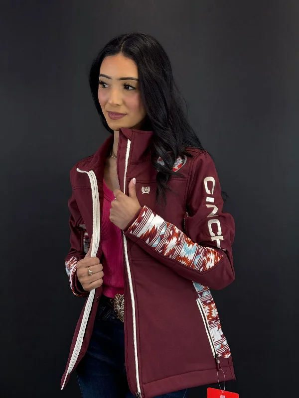 Pea CoatsCinch Womens Jacket Softshell Red Aztec Team Logo