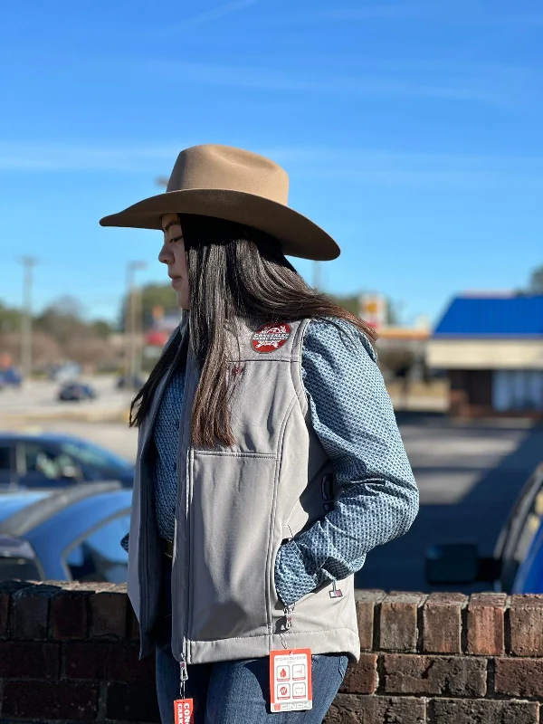 Polyester JacketsCinch Womens Grey Serape Logo Vest, Concealed Carry Pocket