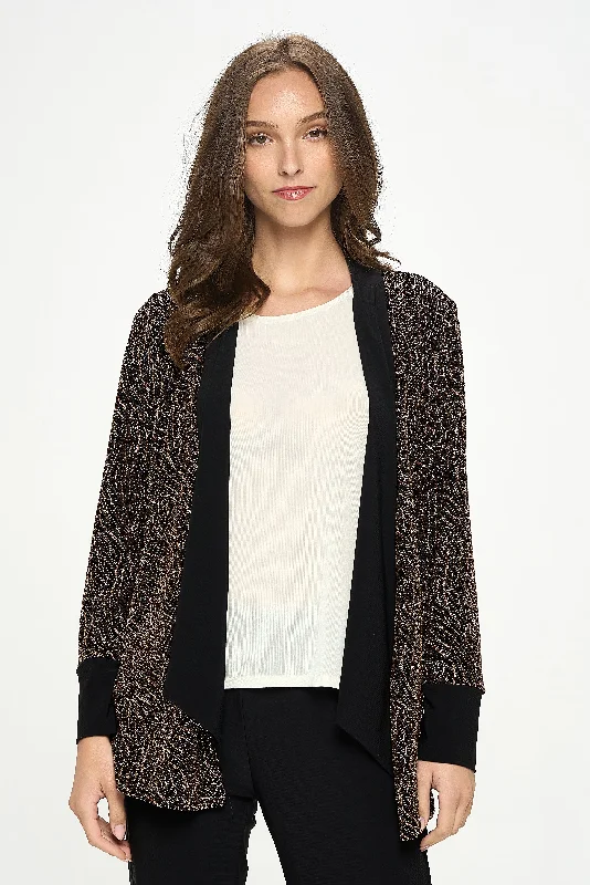 Recycled Fabric JacketsGlitter Nylon Long Sleeve Contrast Jacket-4093GN-LRD1-C-G020