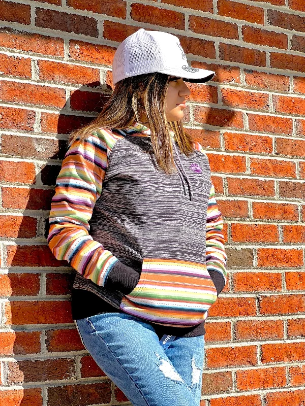 Button-Up JacketsHooey Womens Hoodie Catalina w/ Multi Colored Sleeve