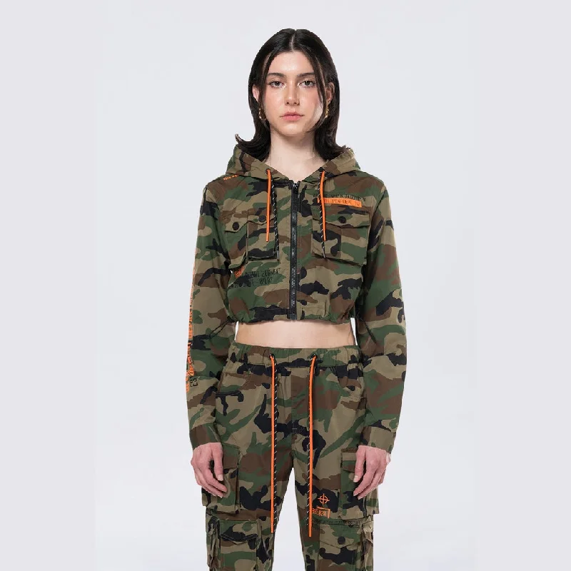 Corduroy JacketsHooded Utility Full Zip Jacket - Wood Camo