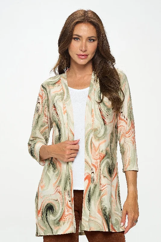 Hemp JacketsITY Duster Jacket Quarter Sleeve Print-471HT-QRP1-W330