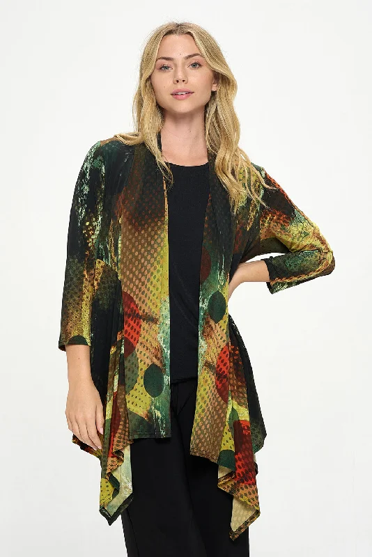 Down JacketsITY Print Draped Wrap Jacket-4084HT-QRP1-W412