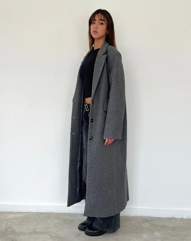 Puffer JacketsMalati Longline Coat in Charcoal