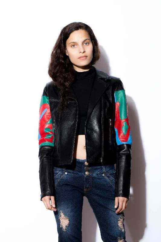 Collaborative JacketsWest Coast Leather Color Block Love Biker Jacket