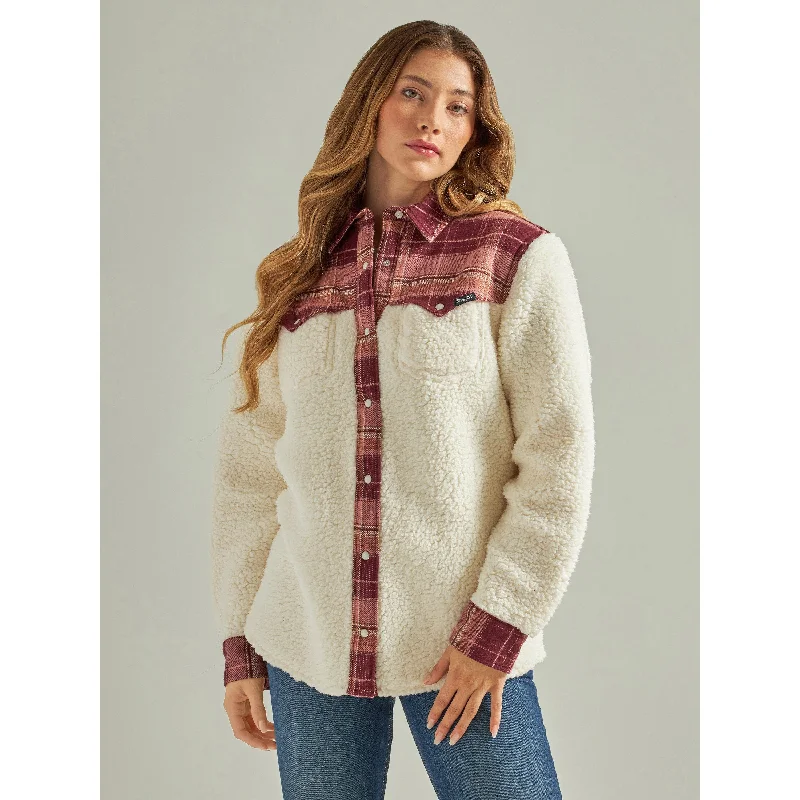 Hooded JacketsWrangler Women's Retro Western Boyfriend Sherpa Jacket