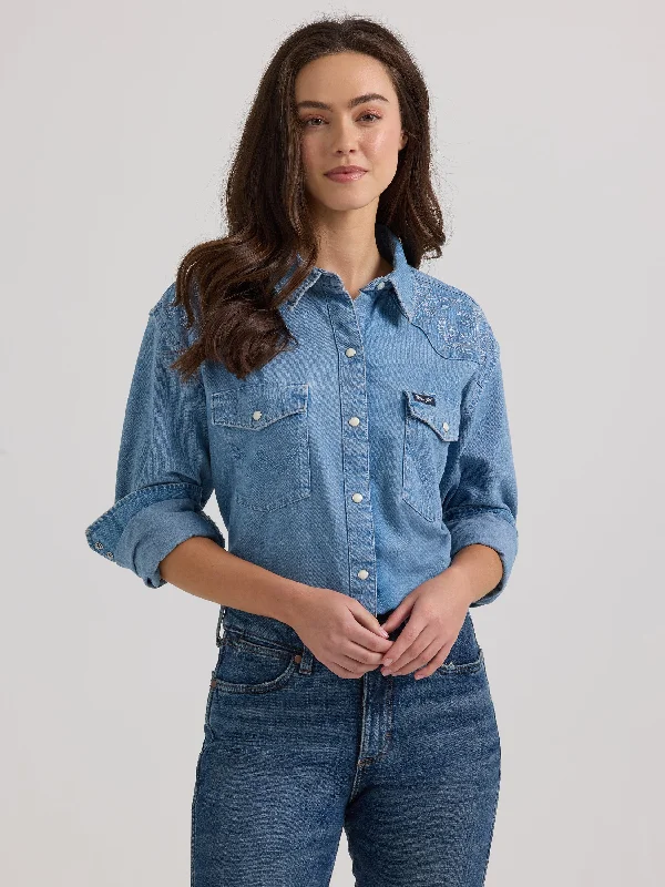 Ruffled ShirtsWomen's Wrangler Snap Front Shirt #112347169